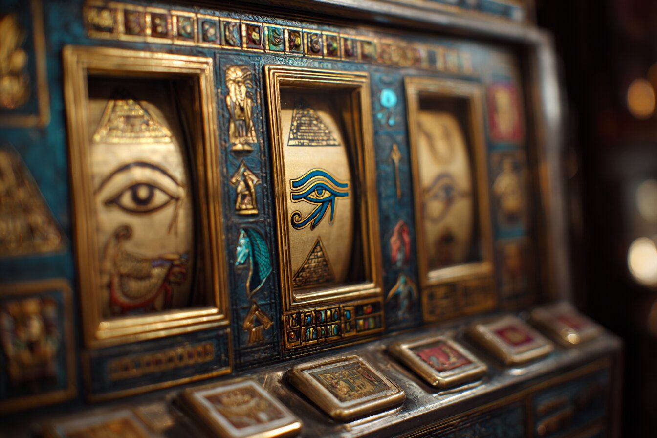 Beautiful Egyptian-themed slot game with ancient treasures and artifacts