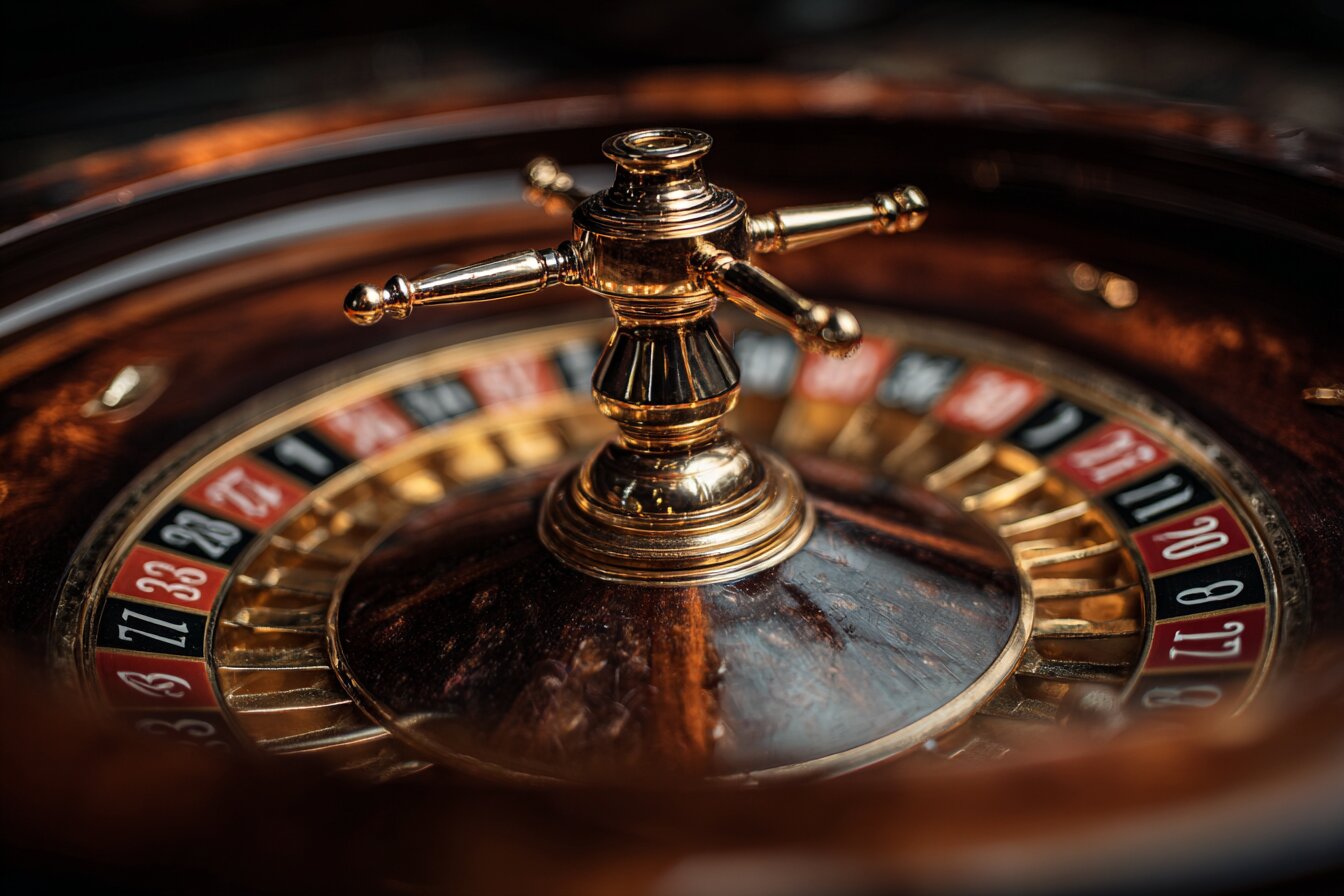 Beautiful game show host presenting Crazy Time wheel