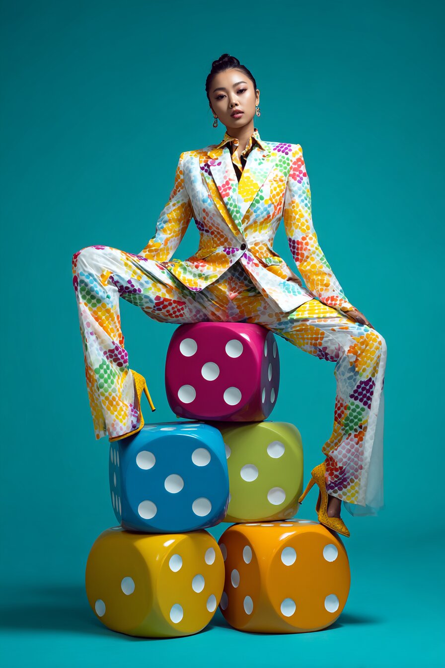 Beautiful Asian casino dealer welcoming players with professional smile